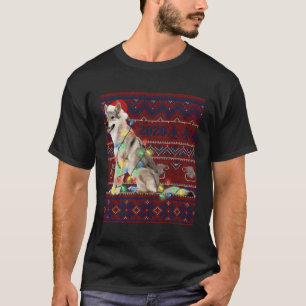 Wolf Christmas Lights Ugly Sweater Goat Lover Gift T-shirt