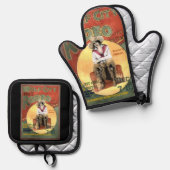 Wolf City, Texas Rodeo Ovenwant & Pannenlap Set (Voorkant / Achterkant)