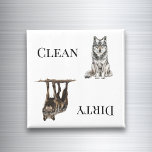 Wolf Clean Vuile vaatwasser Magneet<br><div class="desc">Dit ontwerp is gemaakt met behulp van digitale kunst. Het kan in het gebied worden aangepast door de klik aan te passen en de naam, initialen of woorden aan te passen. U kunt de tekstkleur en de stijl ook veranderen of de tekst voor een slechts ontwerp van het afbeelding schrappen....</div>