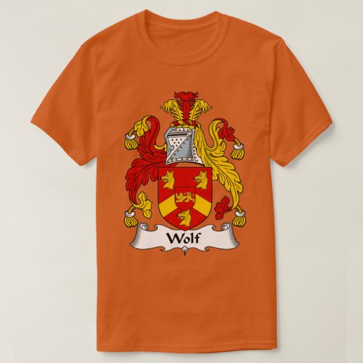 Wolf Coat of Arms Family Crest T-shirt (Design voorkant)