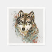 Wolf Code Inspirerend Waterverf Wilde dieren Servet (Voorkant)