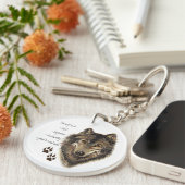 Wolf Code Quote, Wolven Dieren Sleutelhanger (Voorkant Rechts)