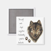 Wolf Code Quote, Wolves Animal Magneet (Voorkant / Achterkant)