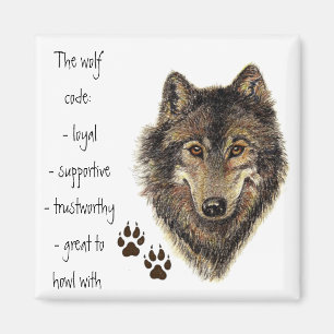 Wolf Code Quote, Wolves Animal Magneet