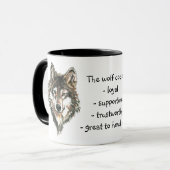 Wolf Code Quote, Wolves Animal Mok (Voorkant links)