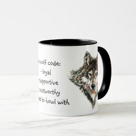 Wolf Code Quote, Wolves Animal Mok (Voorkant rechts)