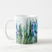 Wolf Coffee Mok | Kleurrijke Waterverf Wolf (Links)