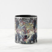 Wolf Coffee Mok - Retro Wolf Polygon (Midden)