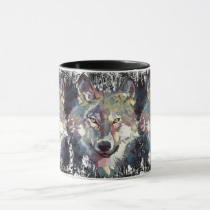 Wolf Coffee Mok - Retro Wolf Polygon