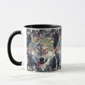 Wolf Coffee Mok - Retro Wolf Polygon (Links)