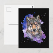 Wolf Colorful Hondenliefhebber Briefkaart (Voorkant / Achterkant)