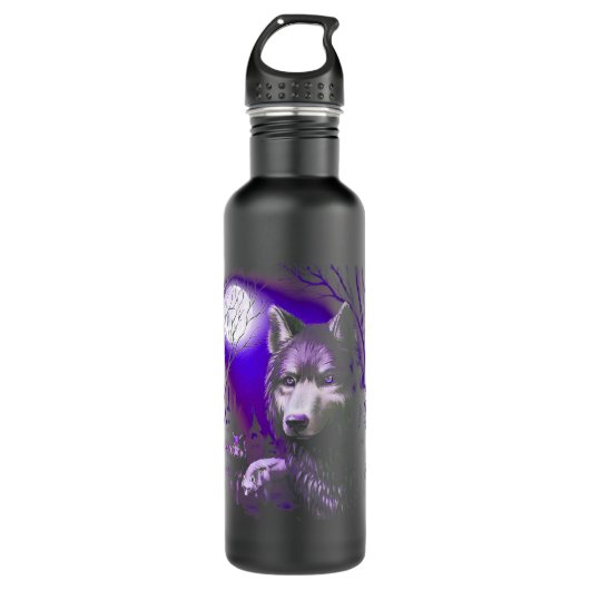 Wolf Cool Wolves Forest Tree Moon Waterfles (Voorkant)