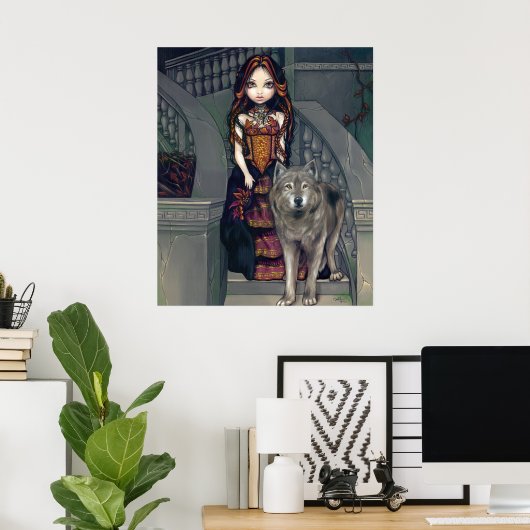 Wolf Countess ART PRINT wolves gothic vampire (Thuiskantoor)