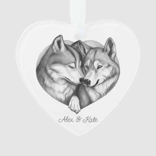 Wolf Couple Ornament (voorkant)