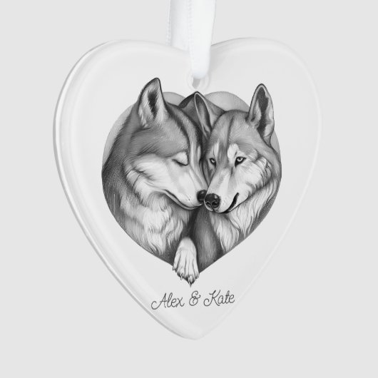 Wolf Couple Ornament (voorkant)