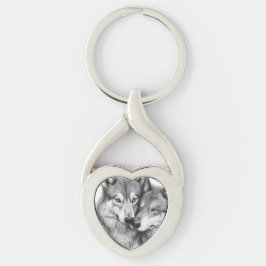 Wolf Couple Sleutelhanger