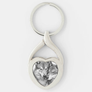 Wolf Couple Sleutelhanger