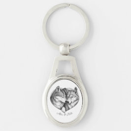 Wolf Couple Sleutelhanger