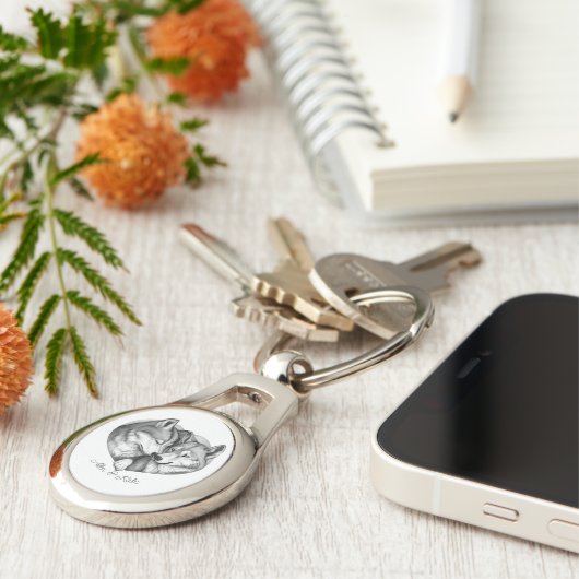Wolf Couple Sleutelhanger (Zijkant)