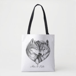 Wolf Couple Tote Bag