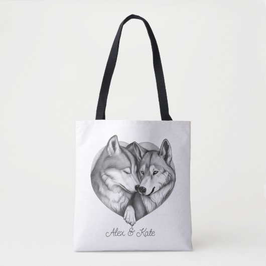 Wolf Couple Tote Bag (Voorkant)
