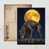 Wolf Cravat gotische Surrealist Briefkaart (Voorkant / Achterkant)