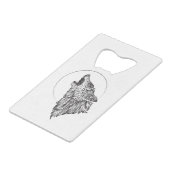 Wolf Creditkaart Flessenopener (Voorkant Gekanteld)