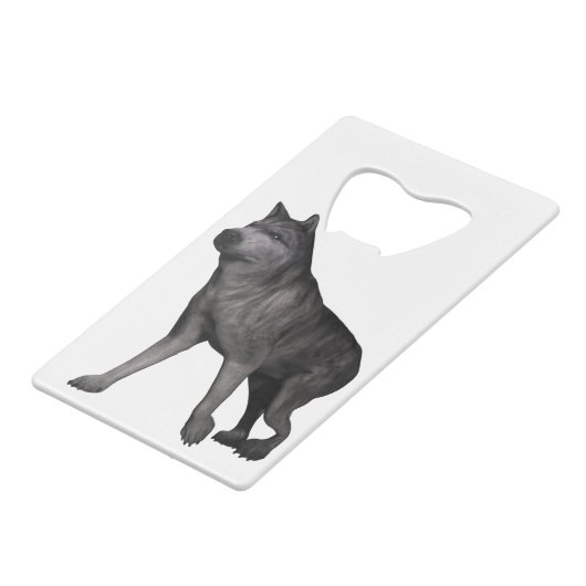 Wolf Creditkaart Flessenopener (Achterkant Gekanteld)