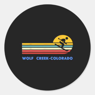 Wolf Creek Colorado Skisport Skiër Ski Retro Zonso Ronde Sticker