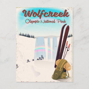 Wolf Creek Olympic National Park Reisposter. Briefkaart