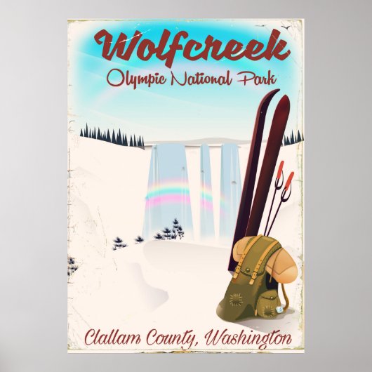 Wolf Creek Olympic National Park Reisposter. Poster (Voorkant)