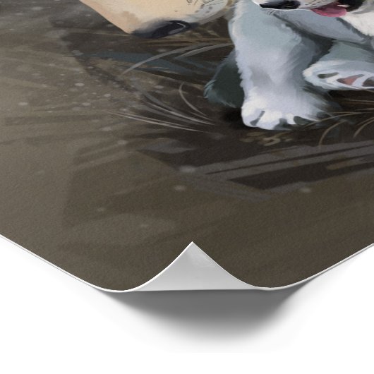 Wolf cub en zijn moeder poster (Hoek)