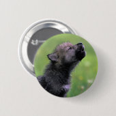 Wolf Cub Howling Ronde Button 5,7 Cm (Voorkant /achterkant)