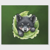 Wolf cub in the green:  cadeaupapier (Vlak)