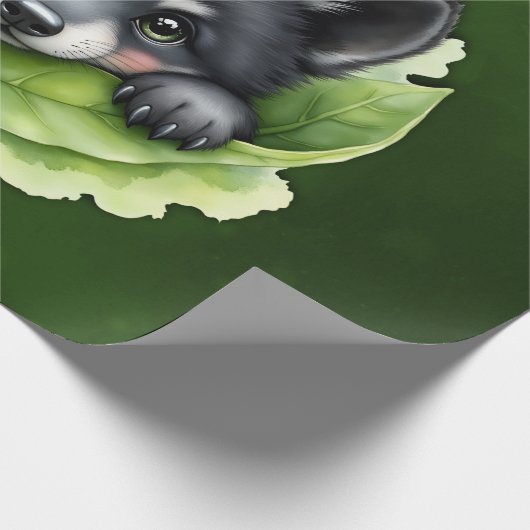 Wolf cub in the green:  cadeaupapier (Hoek)