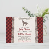 Wolf Cub Pset Winter Forest Baby shower for Boy Kaart (Staand voorkant)