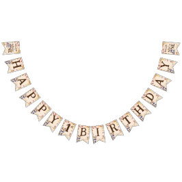 Wolf cub wild een bosrijke verjaardagsfeestbanner vlaggetjes