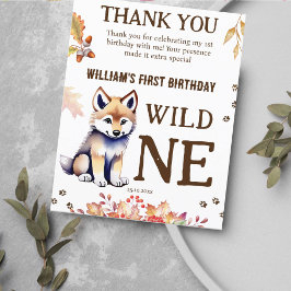 Wolf cub wild een verjaardagsfeestje bedankje