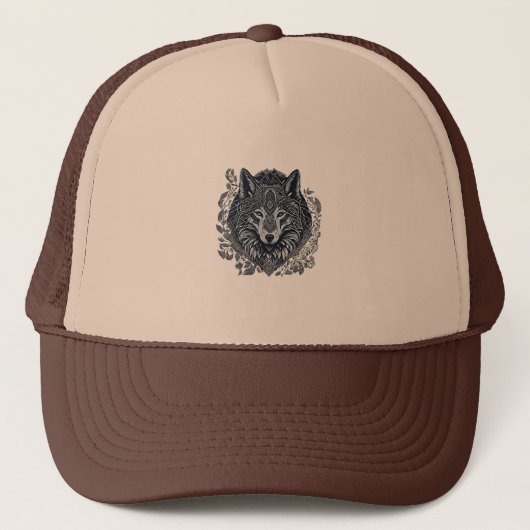 Wolf Cubisme Stamkunst Trucker Pet (Voorkant)