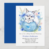 Wolf Custom Boy Baby shower Kaart (Voorkant / Achterkant)