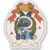 wolf Custom-Cut Vinyl Sticker (Voorkant)