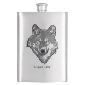 Wolf Custom Flask Heupfles (Voorkant)