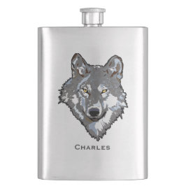 Wolf Custom Flask Heupfles