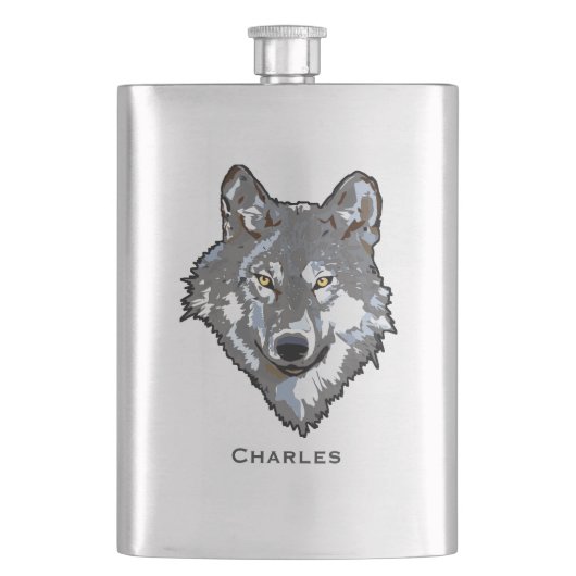Wolf Custom Flask Heupfles (Voorkant)