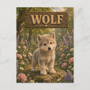 Wolf Cute Baby Verhaalboek Nursery Dier Briefkaart