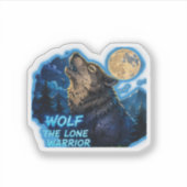 Wolf De Eenzame Krijger  Sticker (Voorkant)