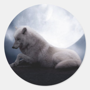 Wolf de koning van de wilde natuur ronde sticker