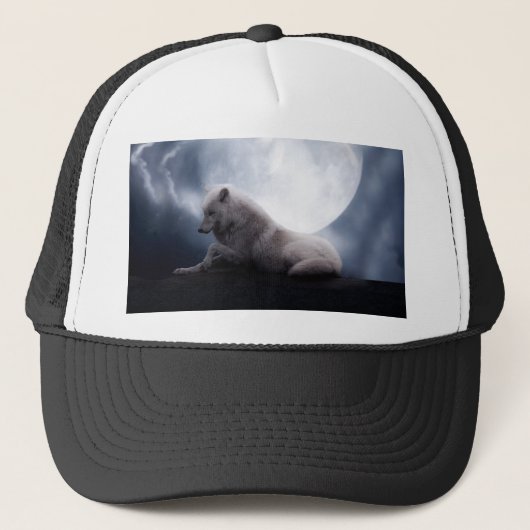 Wolf de koning van de wilde natuur trucker pet (Voorkant)