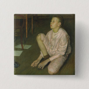 Wolf, de zoon van de kunstenaar, 1900 vierkante button 5,1 cm
