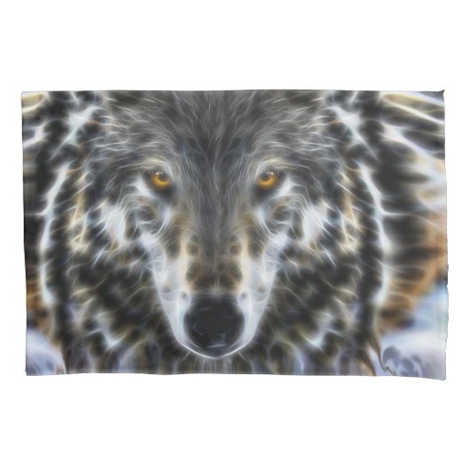 Wolf decor Inspirerend portret Kussensloop (Voorkant-Links)